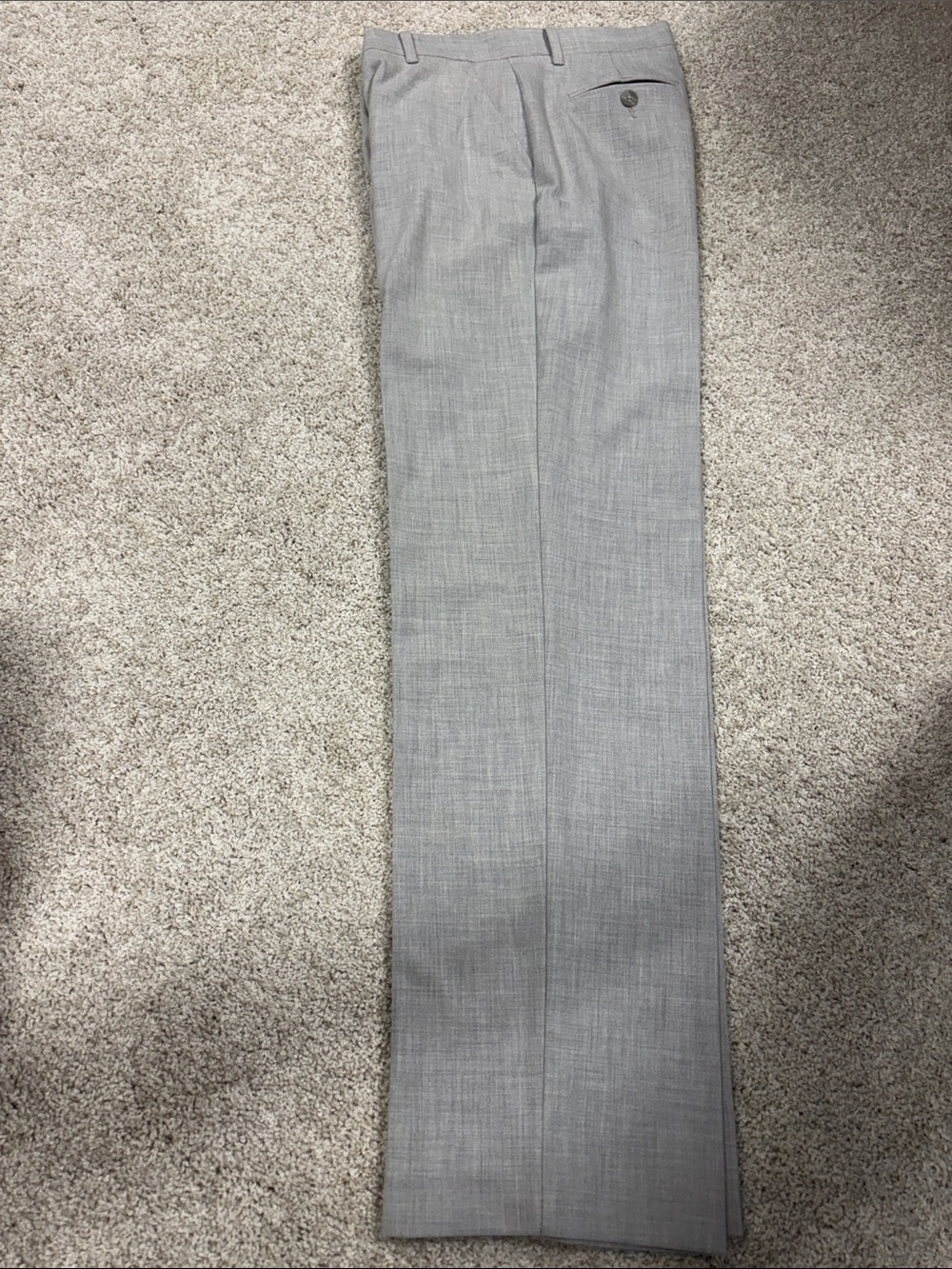 Men's Gray Dress Pants - Classic Flat Front